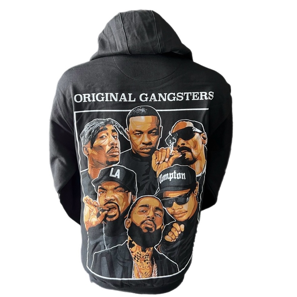 Black Graphic Hoodie rapper original gánster